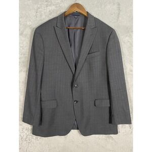 Jos A Bank Blazer Mens 46R Gray Windowpane Slim Fit Wool Stretch Career Event